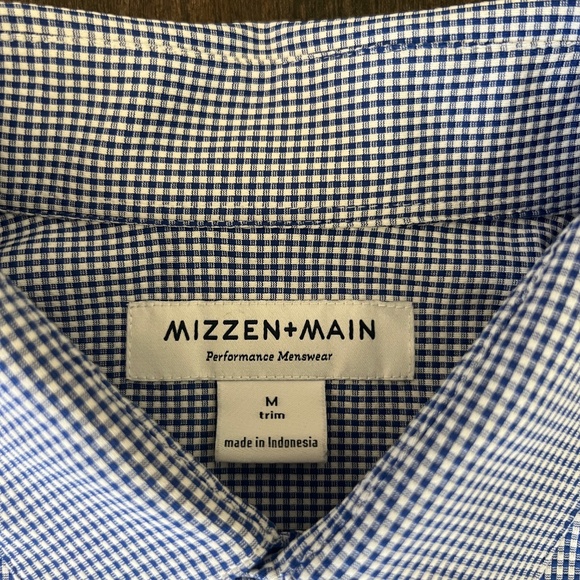 Mizzen+Main medium slim fit blue dress shirt - Picture 2 of 4